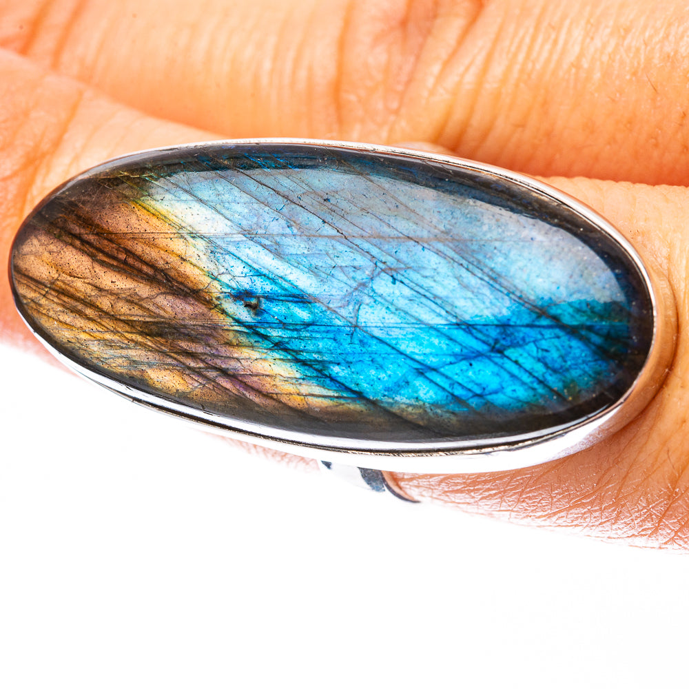 Labradorite Huge Ring Size 8 (925 Sterling Silver) R4135