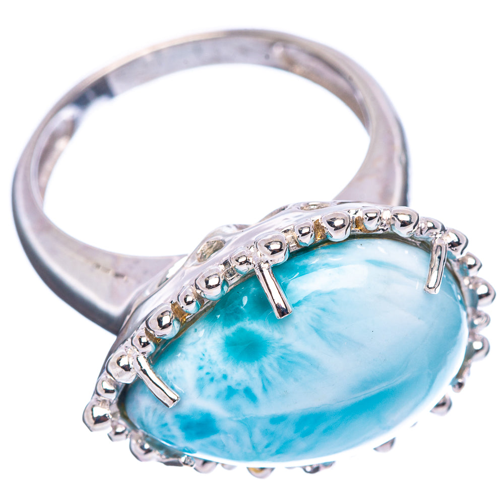 Premium Larimar Ring Size 7 (.925 Sterling Silver)