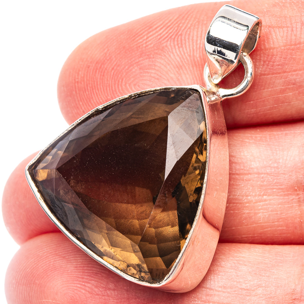 Premium Smoky Quartz Pendant 1 1/2" (.925 Sterling Silver)