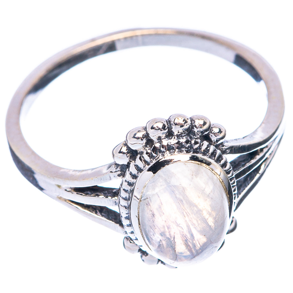 Rainbow Moonstone Ring Size 6.5 (925 Sterling Silver) R5622