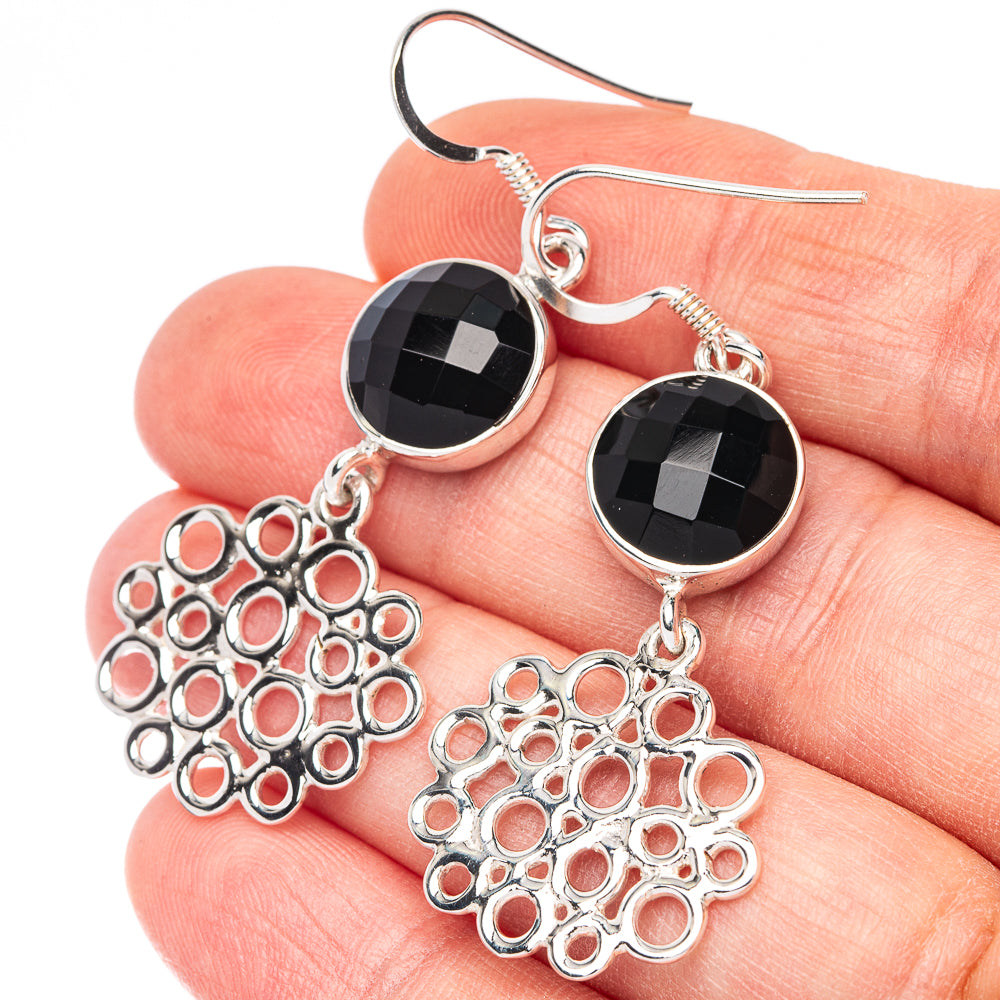 Premium Black Onyx Earrings 2 1/8" (925 Sterling Silver) E2532