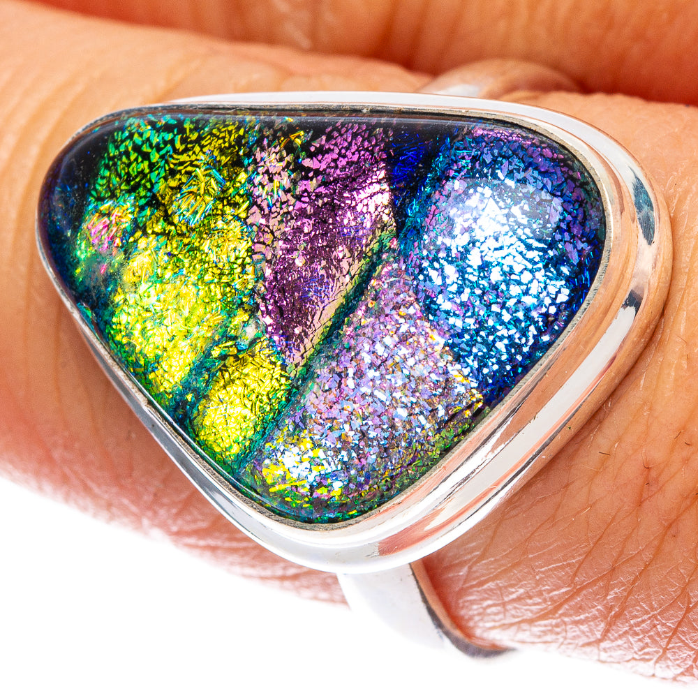 Dichroic Glass Ring Size 8.75 (925 Sterling Silver) R146733