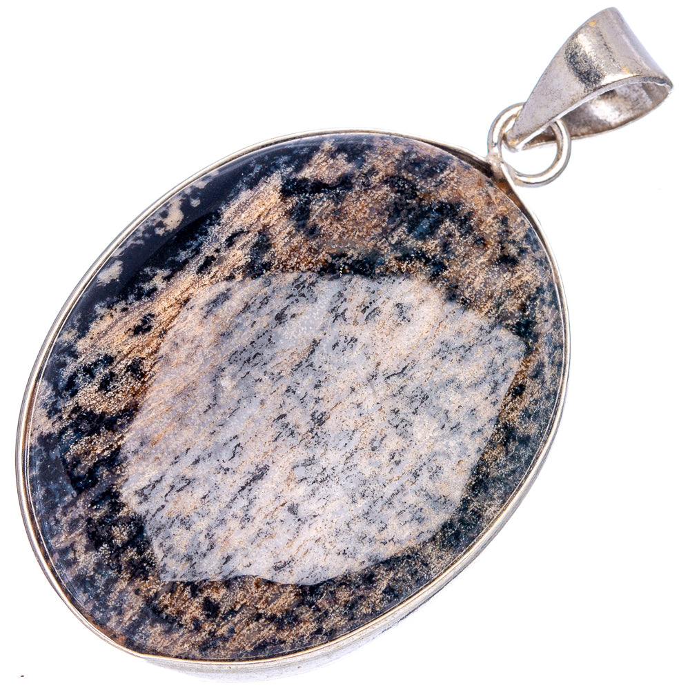Honey Dendritic Pendant 1 3/4" (Silver Plated)