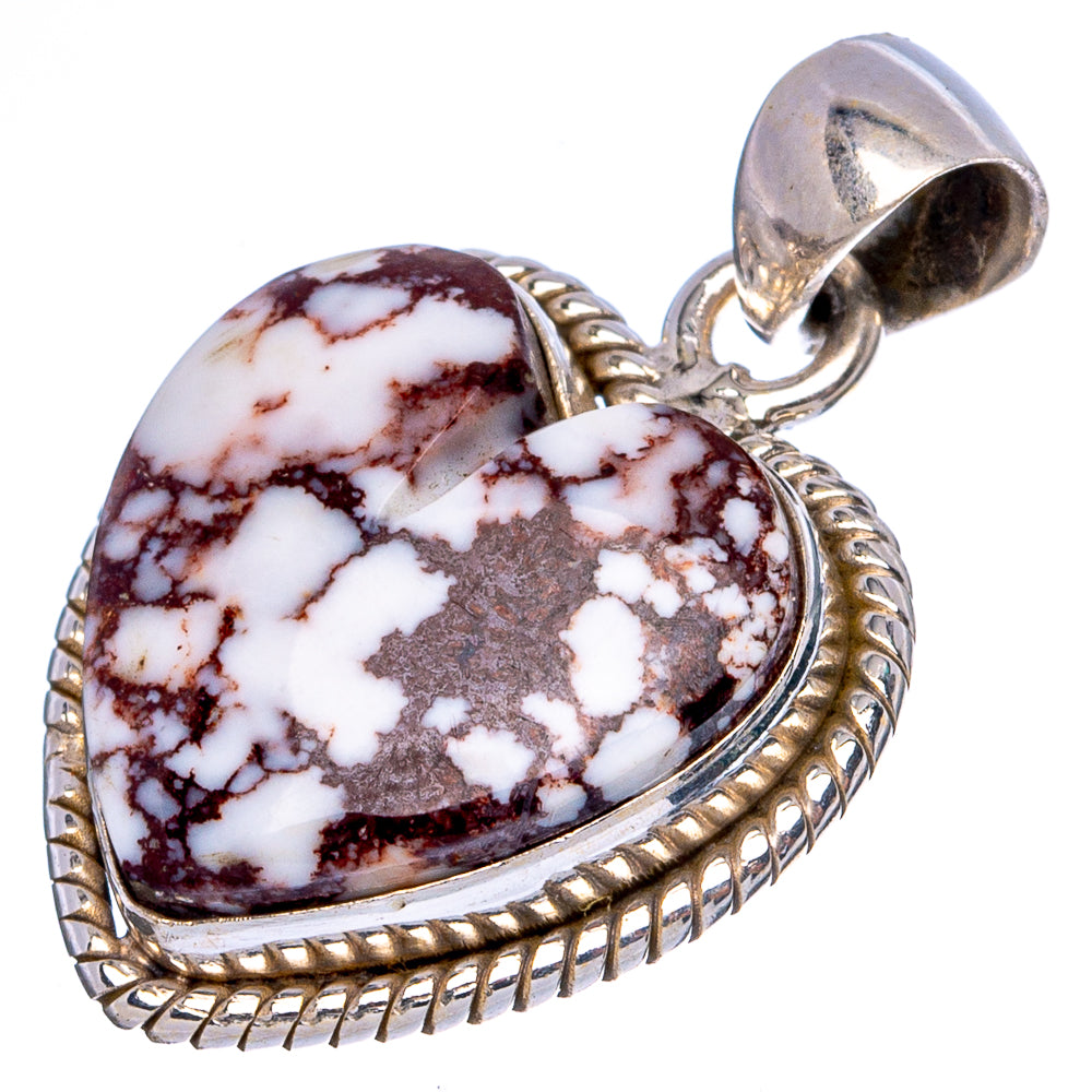Wild Horse Jasper Heart Pendant 1 1/8" (925 Sterling Silver) P43494