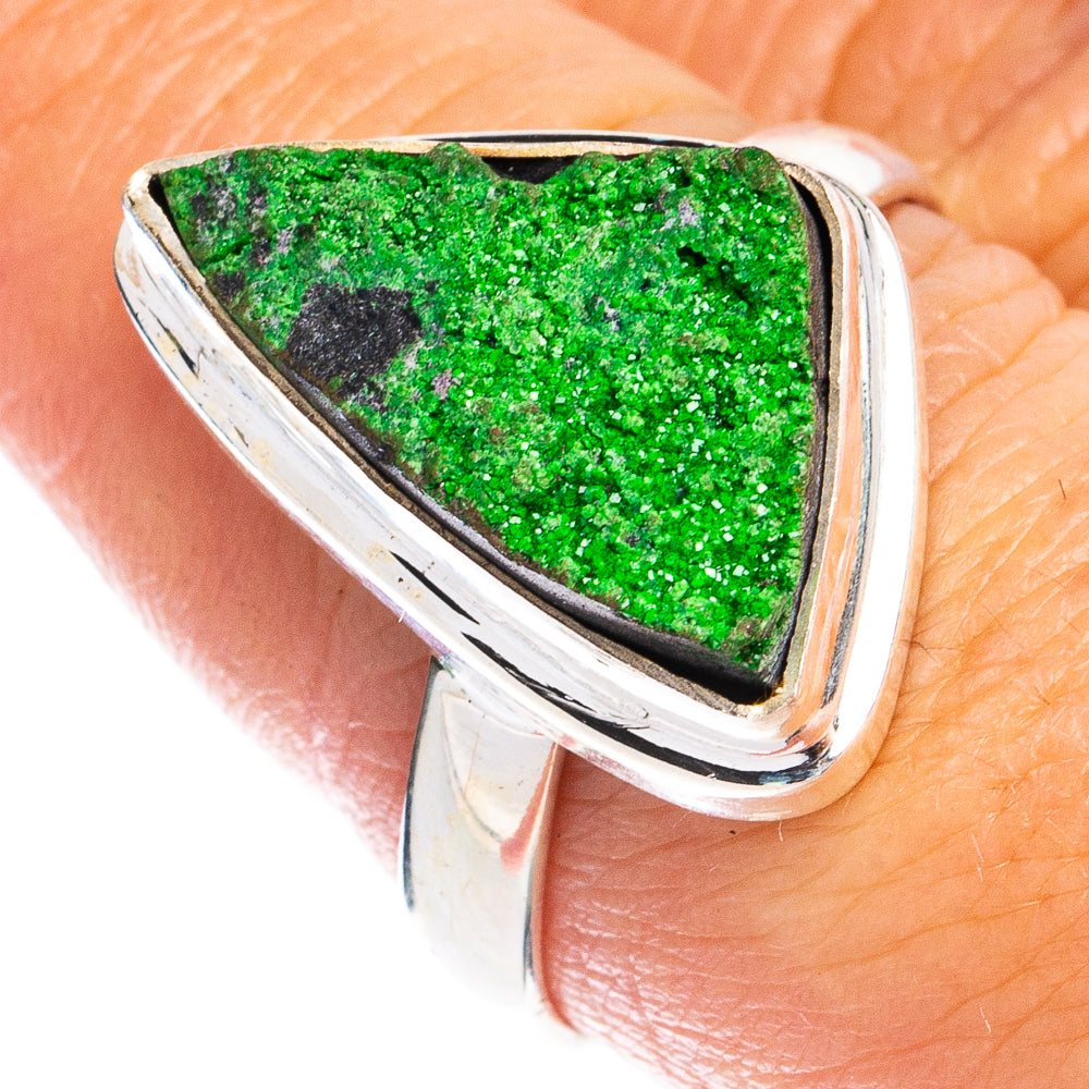 Rare Uvarovite Garnet Ring Size 8.5 (925 Sterling Silver) R8500