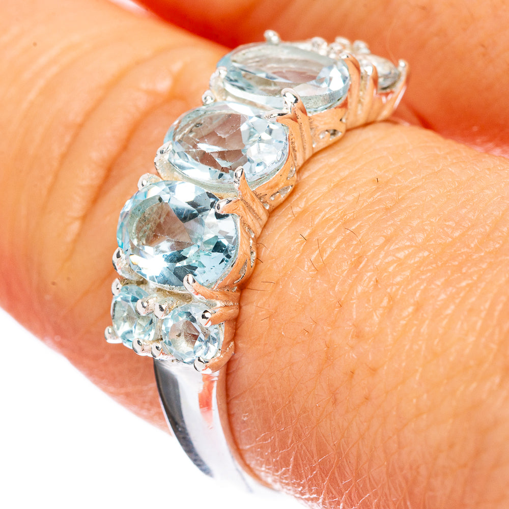 Blue Topaz Ring Size 9 (925 Sterling Silver) R3147