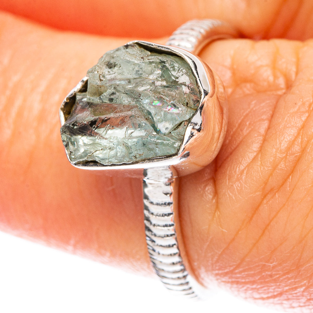 Aquamarine Dainty Ring Size 6.75 (925 Sterling Silver) R5141