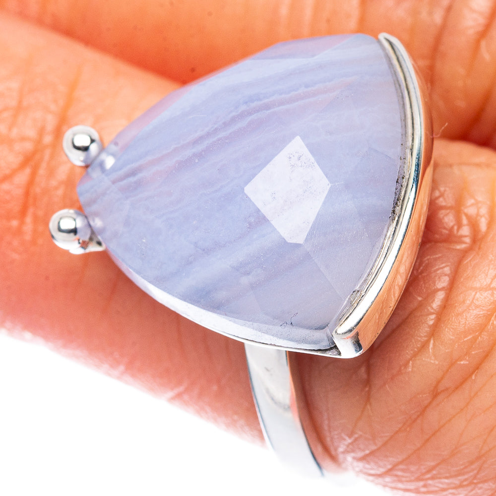 Premium Blue Lace Agate 925 Sterling Silver Ring Size 6.75 (925 Sterling Silver) R2753