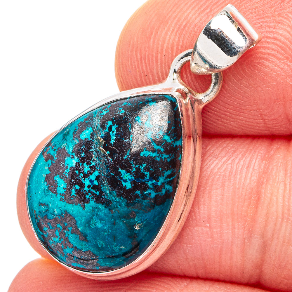 Shattuckite Pendant 1 1/8" (.925 Sterling Silver)