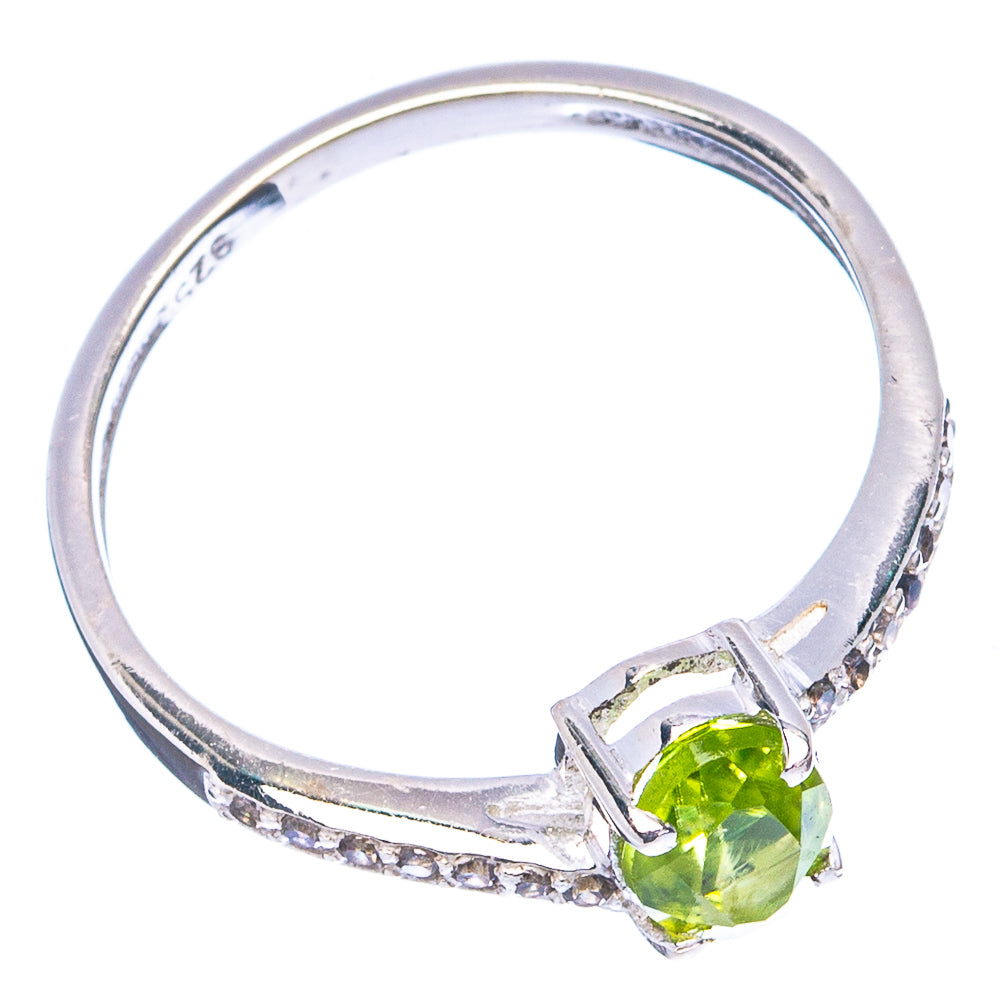 Value Faceted Peridot, Cubic Zirconia Ring Size 7 (.925 Sterling Silver)