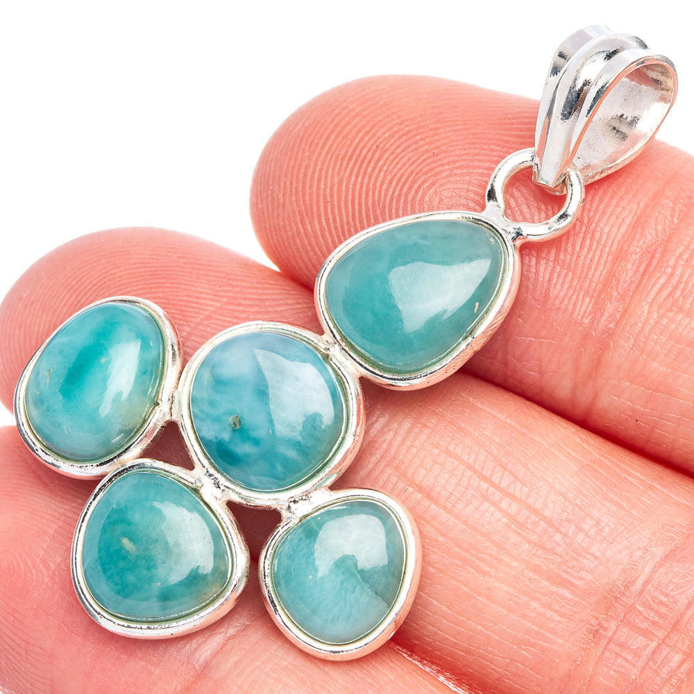 Amazonite Pendant 1 5/8" (925 Sterling Silver) P40184