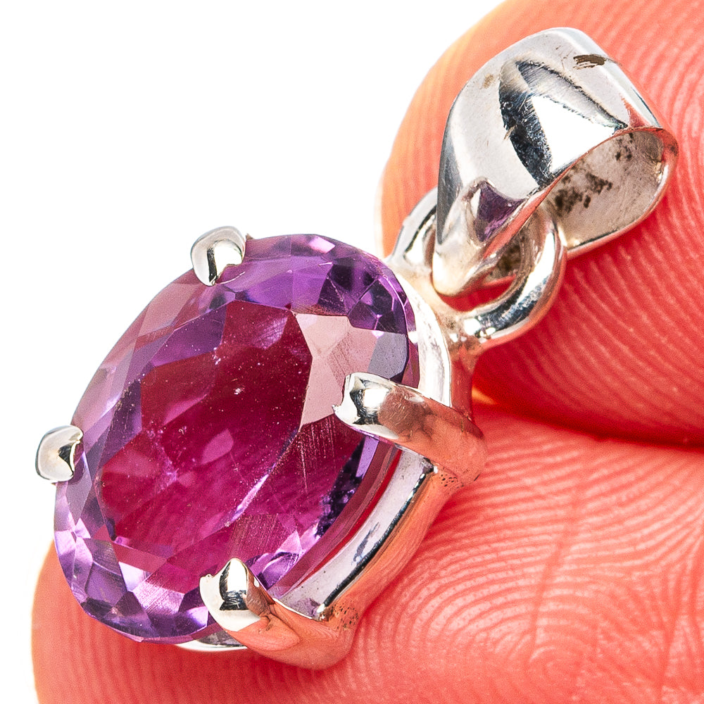Faceted Amethyst Dainty Pendant 7/8" (.925 Sterling Silver)