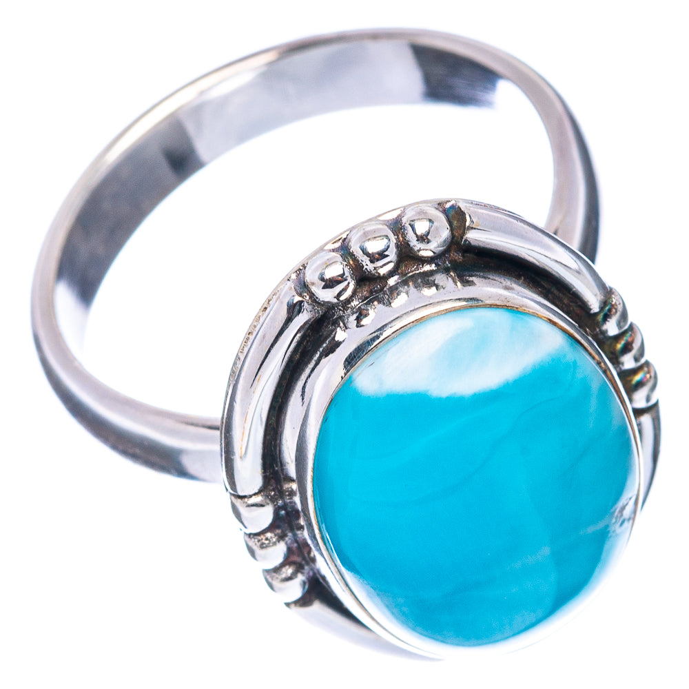 Premium Rare Larimar Ring Size 8.75 (.925 Sterling Silver)