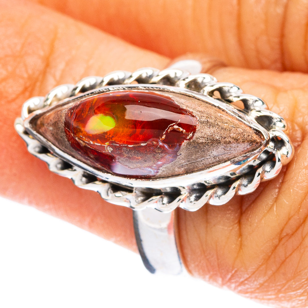 Rare Mexican Fire Opal Ring Size 6 (925 Sterling Silver) R5060