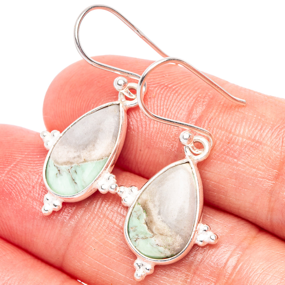 Variscite Earrings 1 1/4" (925 Sterling Silver) E2424