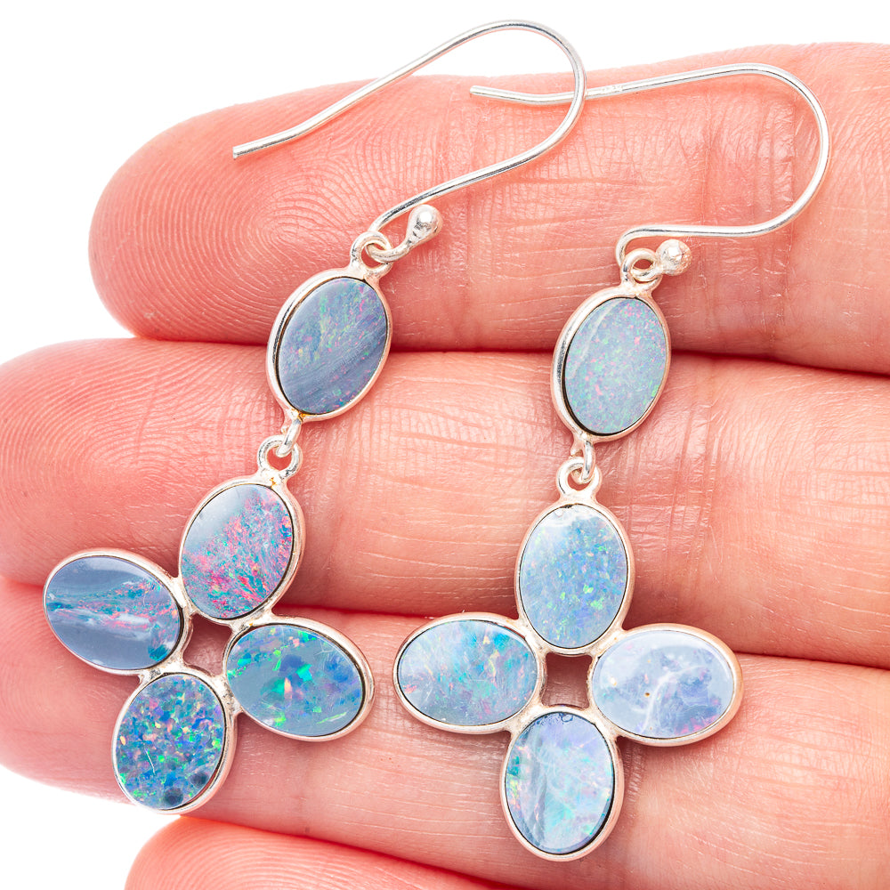 Rare Triplet Opal Earrings 2" (925 Sterling Silver) E433336