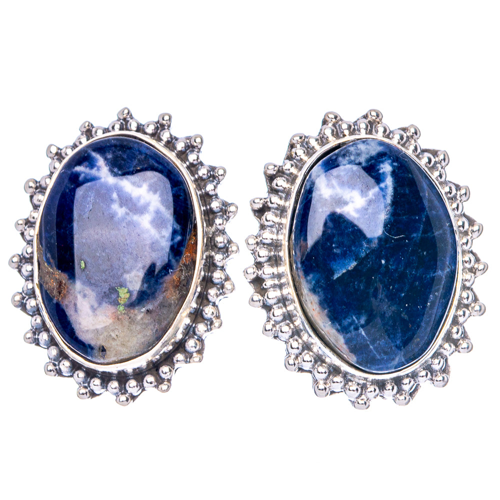 Sodalite Earrings 3/4" (925 Sterling Silver) E1562