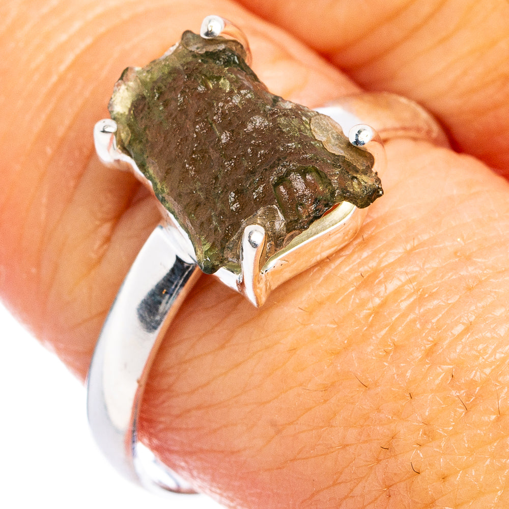Rare Moldavite Ring Size 9.75 (.925 Sterling Silver)