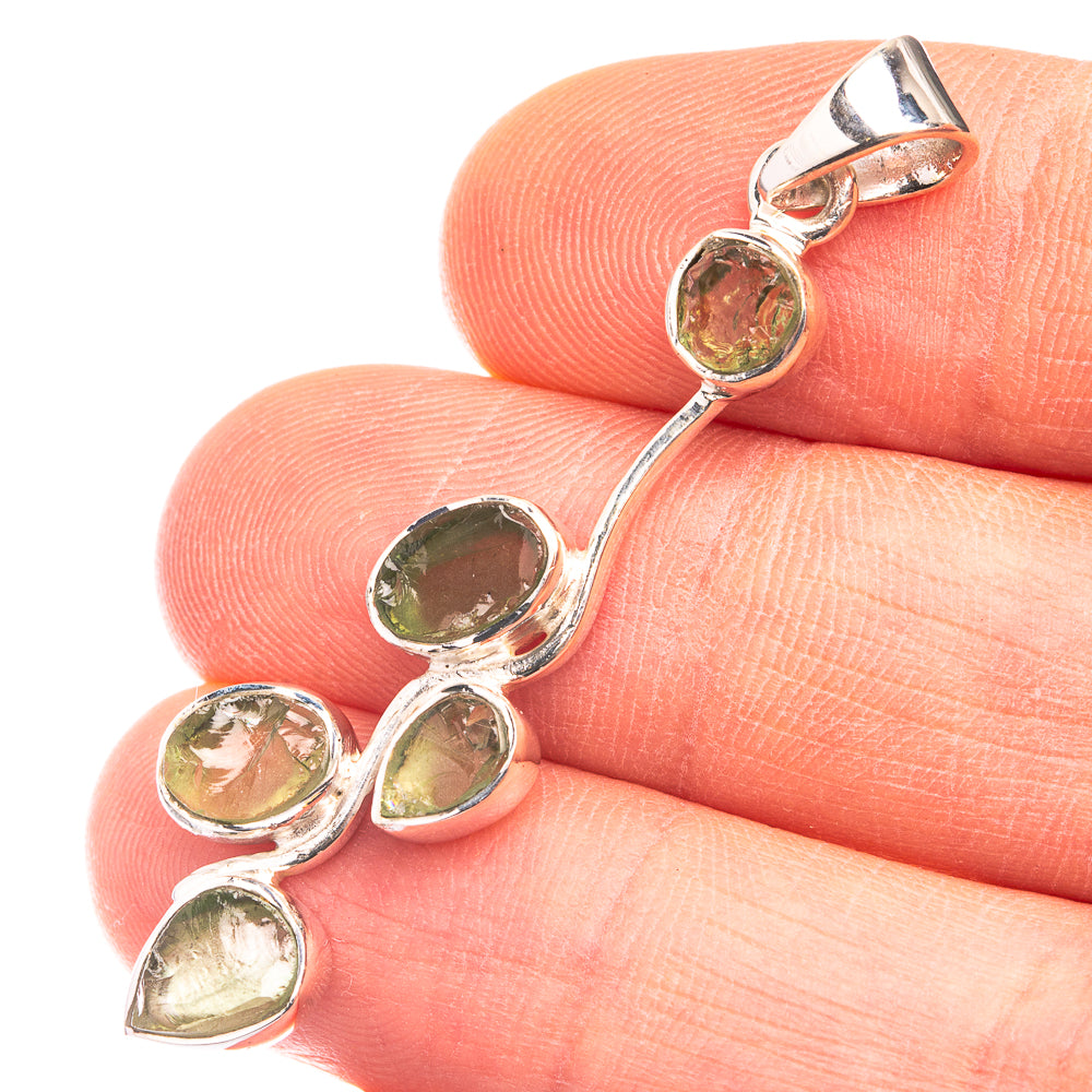 Premium Rough Green Amethyst Pendant 1 7/8" (925 Sterling Silver) P38750