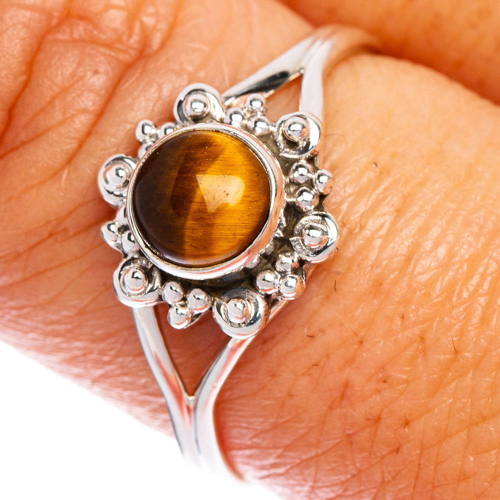 Tiger Eye Dainty Ring Size 9 (925 Sterling Silver) R147272