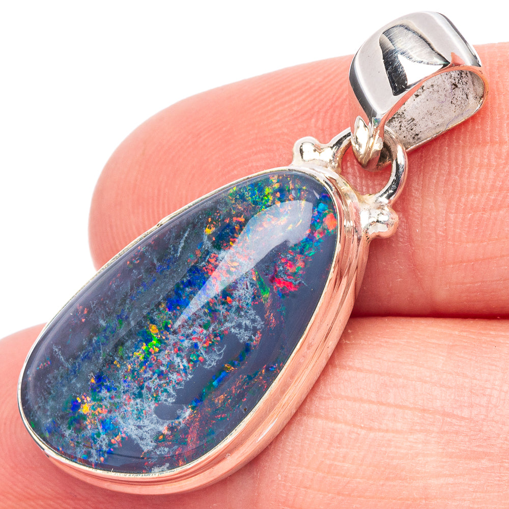 Rare Triple Opal Pendant 1 3/8" (925 Sterling Silver) P44483