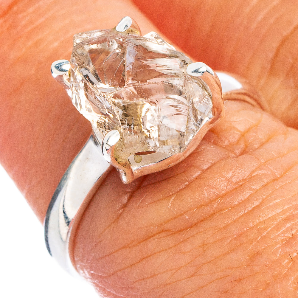 Herkimer Diamond Ring Size 6.5 (.925 Sterling Silver)