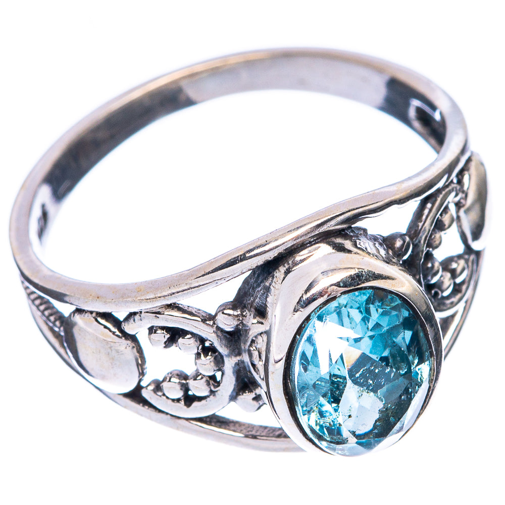Blue Topaz Dainty Ring Size 7.5 (925 Sterling Silver) R6013