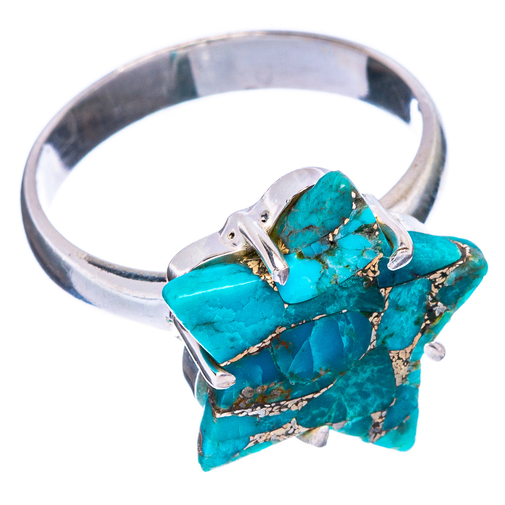 Blue Copper Composite Turquoise Ring Size 8.25 (925 Sterling Silver) R146902