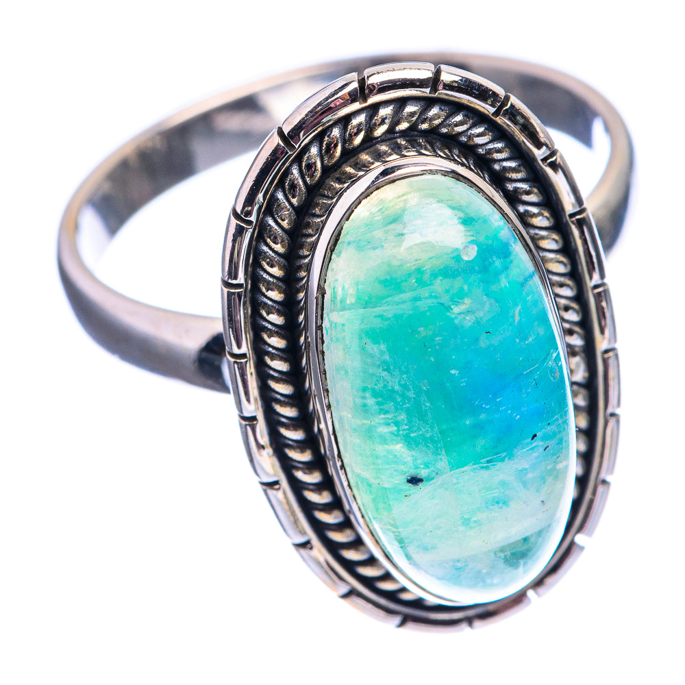 Green Moonstone Ring Size 10.5 (925 Sterling Silver) R142076