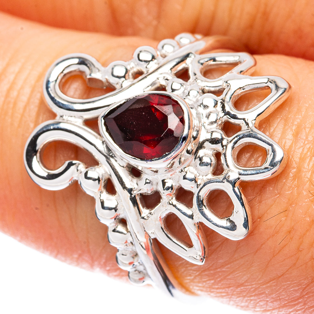 Asc Premium Garnet Ring Size 7.75 (925 Sterling Silver) R3469