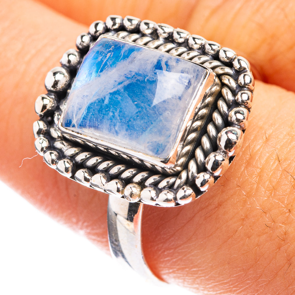 Rainbow Moonstone Ring Size 10.25 (925 Sterling Silver) R142801