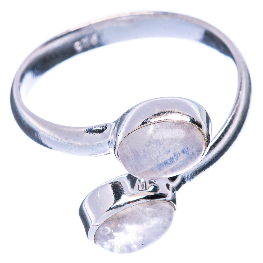 Rainbow Moonstone Dainty Ring Size 7 Adjustable (925 Sterling Silver) R5711