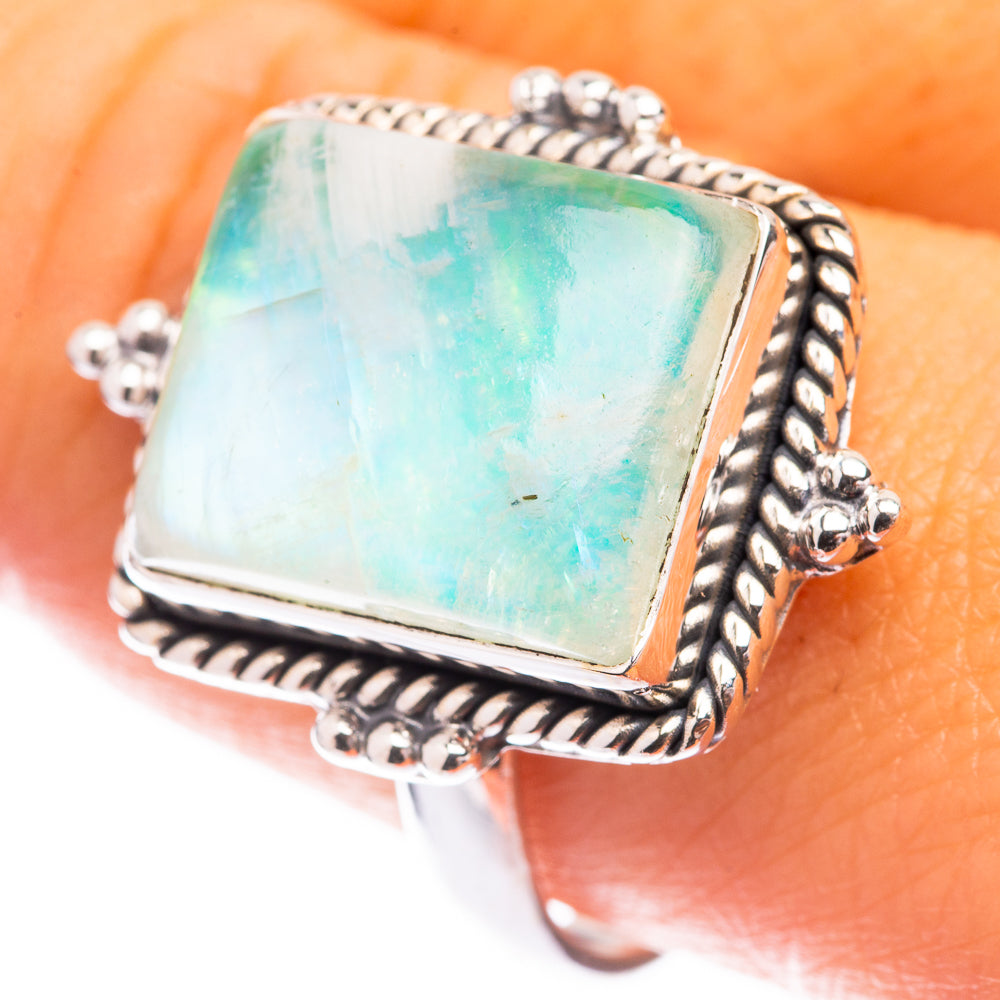 Green Moonstone Ring Size 9.75 (925 Sterling Silver) R141347