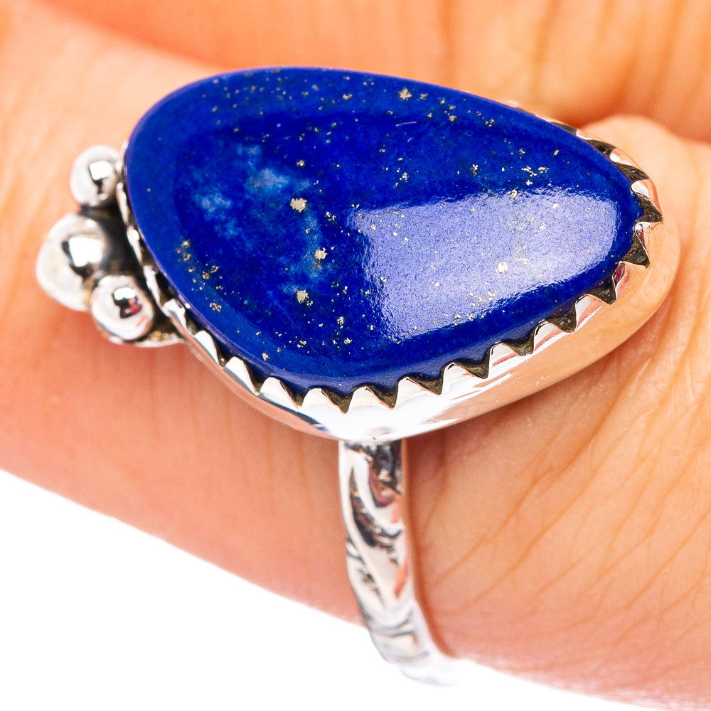 Lapis Lazuli Ring Size 7.25 (.925 Sterling Silver)