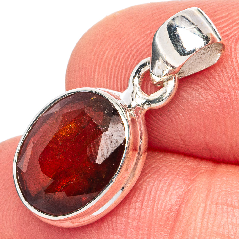 Rare Hessonite Garnet Pendant 1" (.925 Sterling Silver)