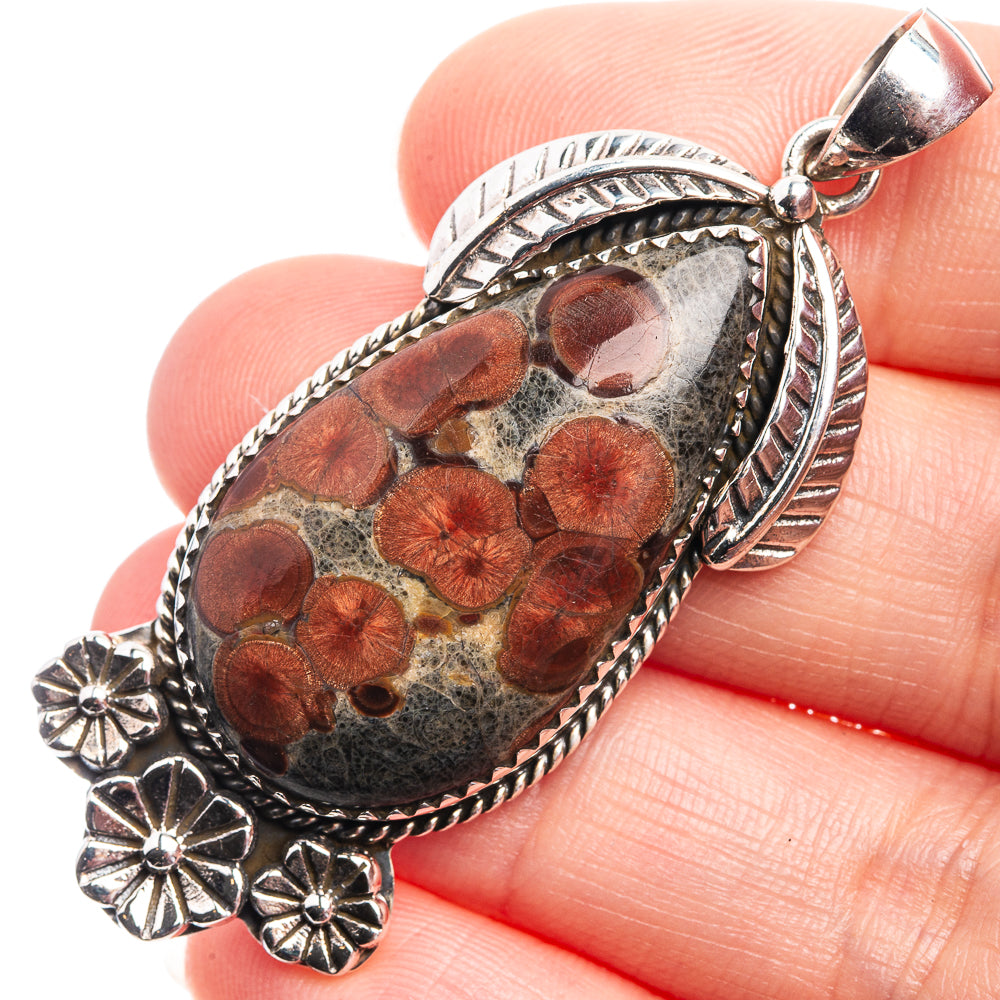Poppy Jasper Pendant 2 1/8" (925 Sterling Silver) P38978