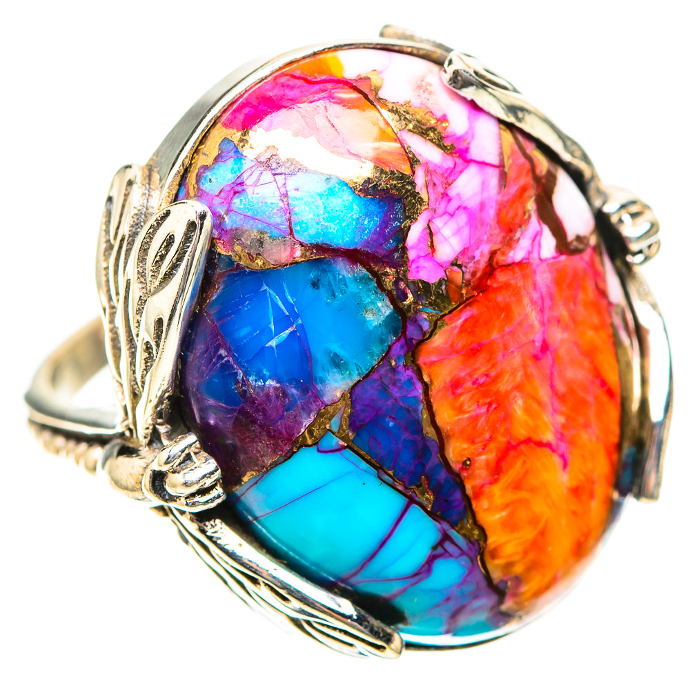 Kingman Pink Dahlia Turquoise 925 Sterling Silver Ring Size 6 (925 Sterling Silver) RING139325