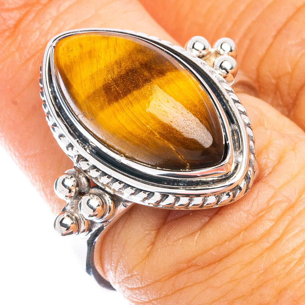 Premium Tiger Eye Ring Size 6.75 (925 Sterling Silver) R8043