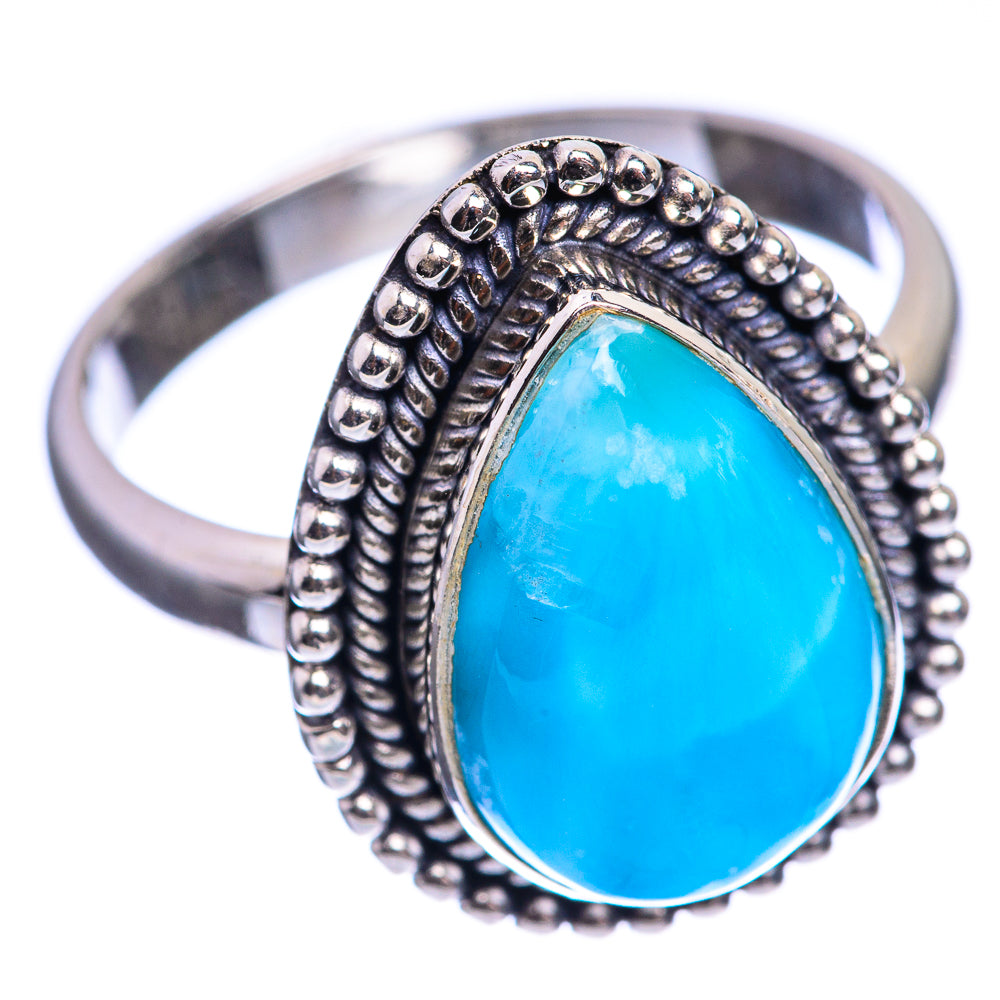Larimar 925 Sterling Silver Ring Size 8