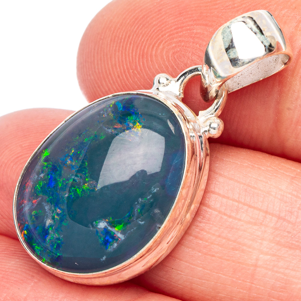 Rare Triplet Opal Pendant 1 1/4" (925 Sterling Silver) P44177