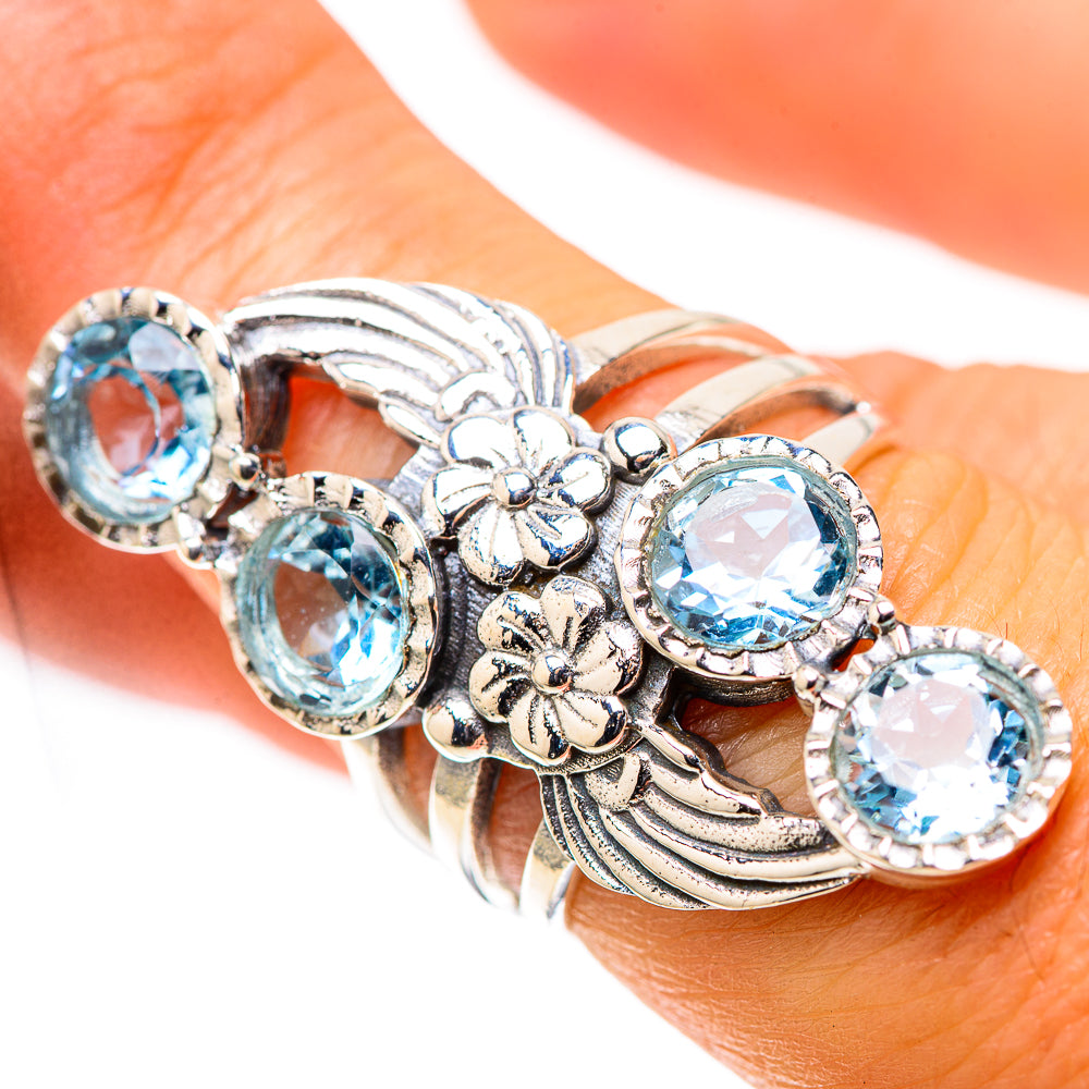 Large Blue Topaz Ring Size 7 (925 Sterling Silver) RING138609