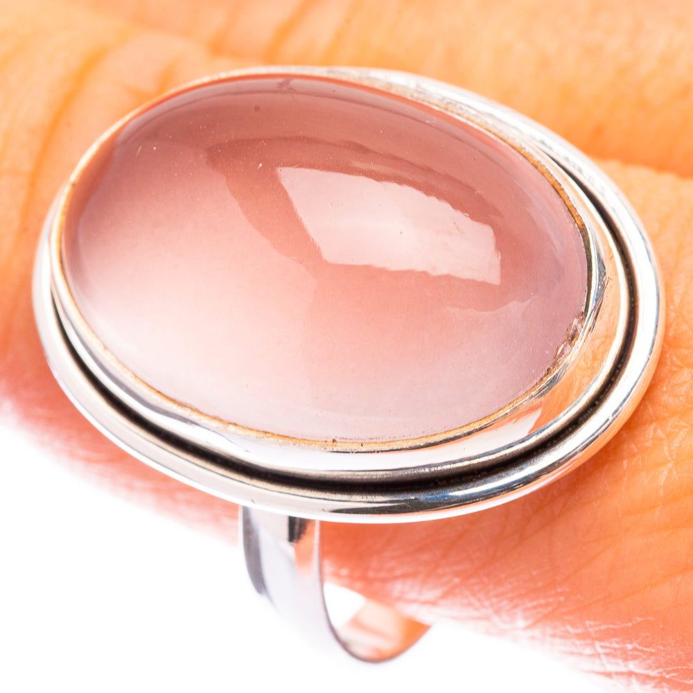 Large Rose Quartz Ring Size 10.75 (925 Sterling Silver) R141640