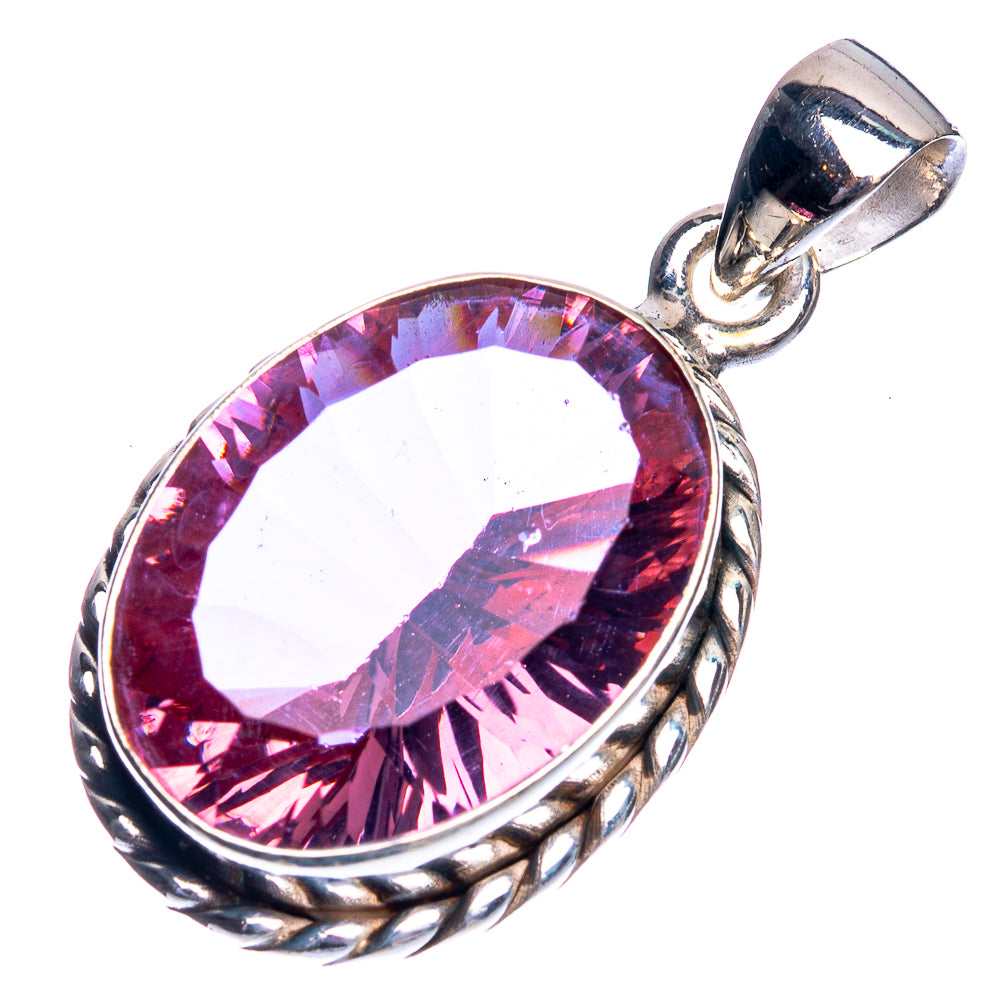 Faceted Color Change Alexandrite (Lab.) Pendant 1 1/4" (925 Sterling Silver) P39094
