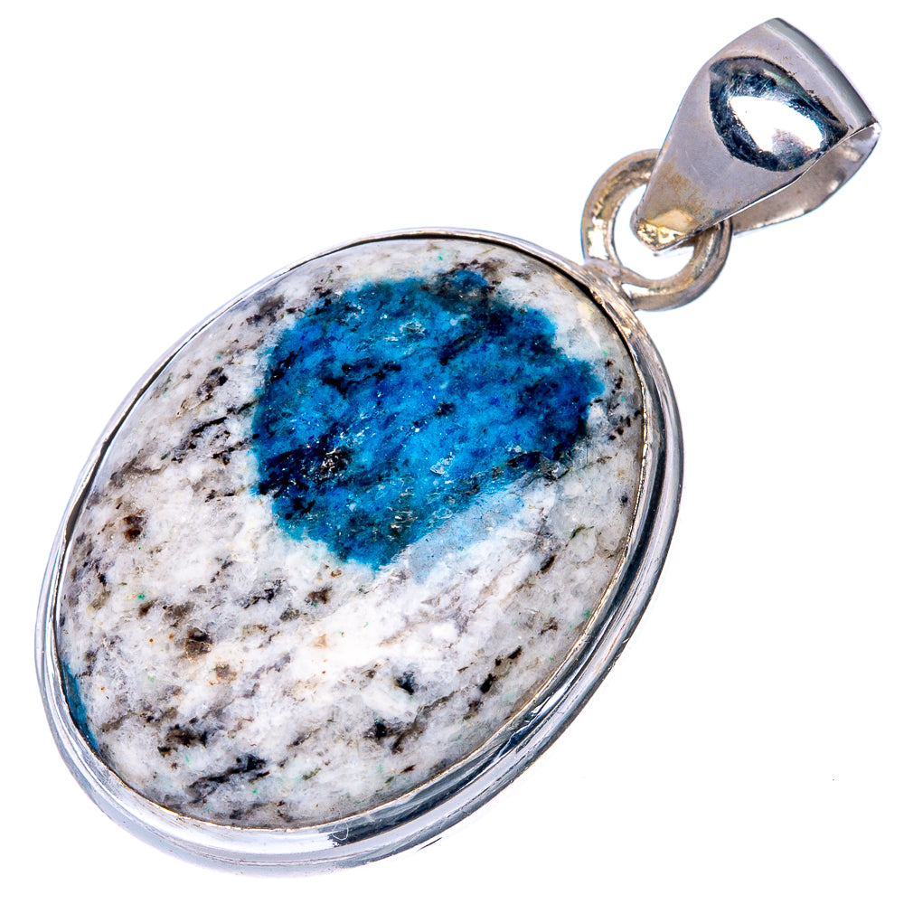 K2 Blue Azurite Pendant 1 3/8" (925 Sterling Silver) P40826