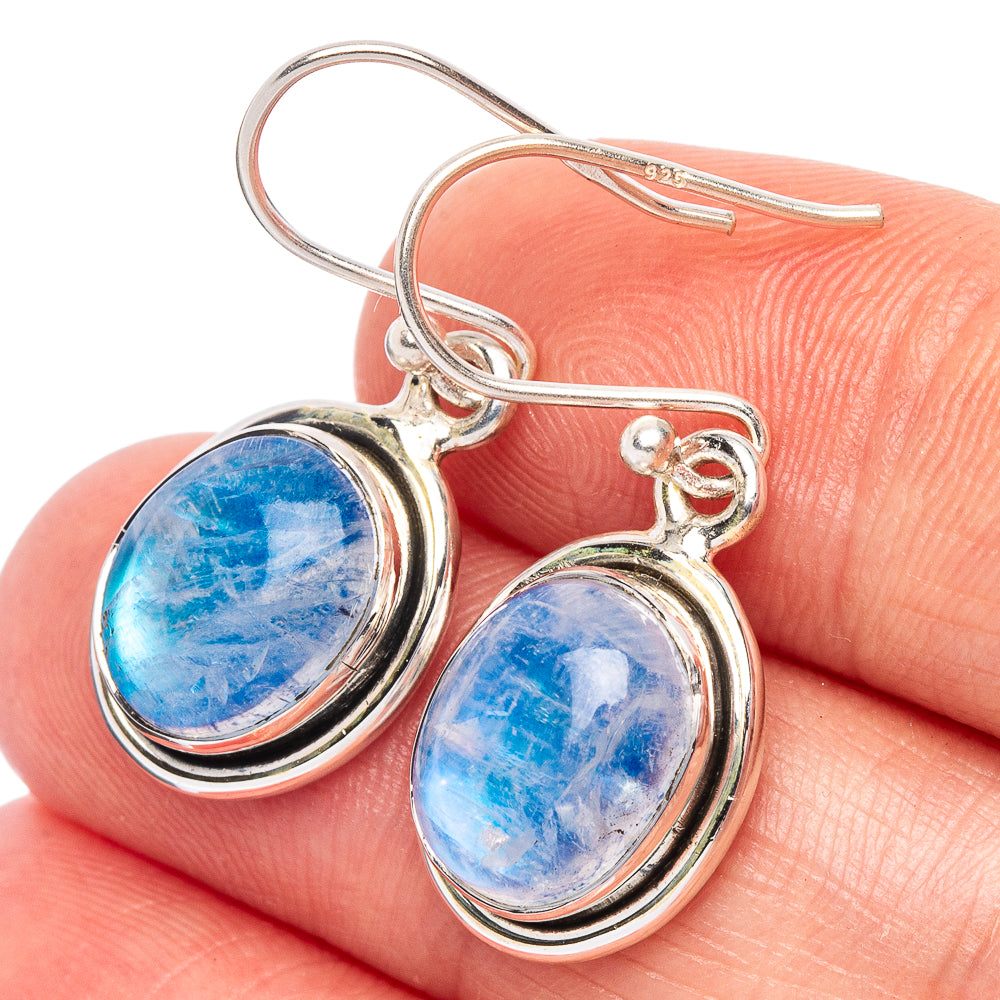 Rainbow Moonstone Earrings 1 1/8" (925 Sterling Silver) E2641