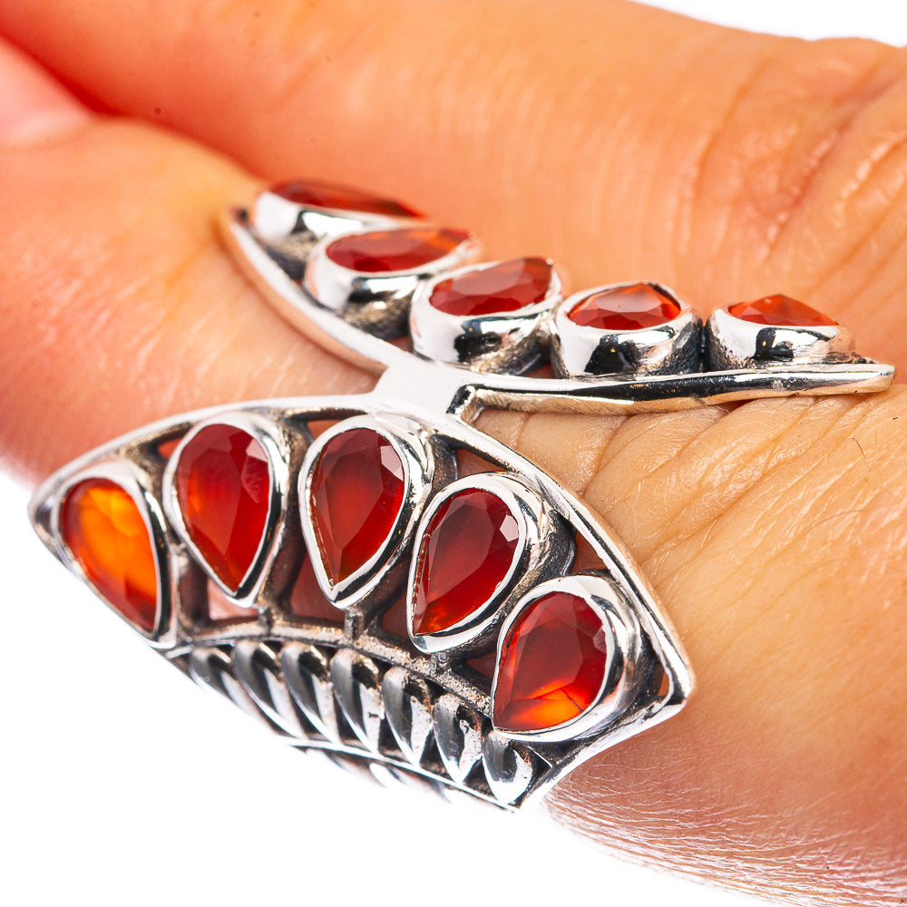 Large Carnelian 925 Sterling Silver Ring Size 5.5