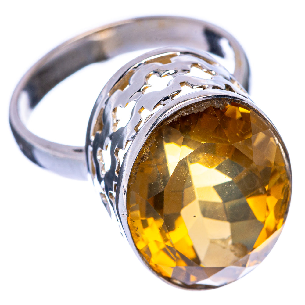 Faceted Citrine Ring Size 7.75 (925 Sterling Silver) R144714