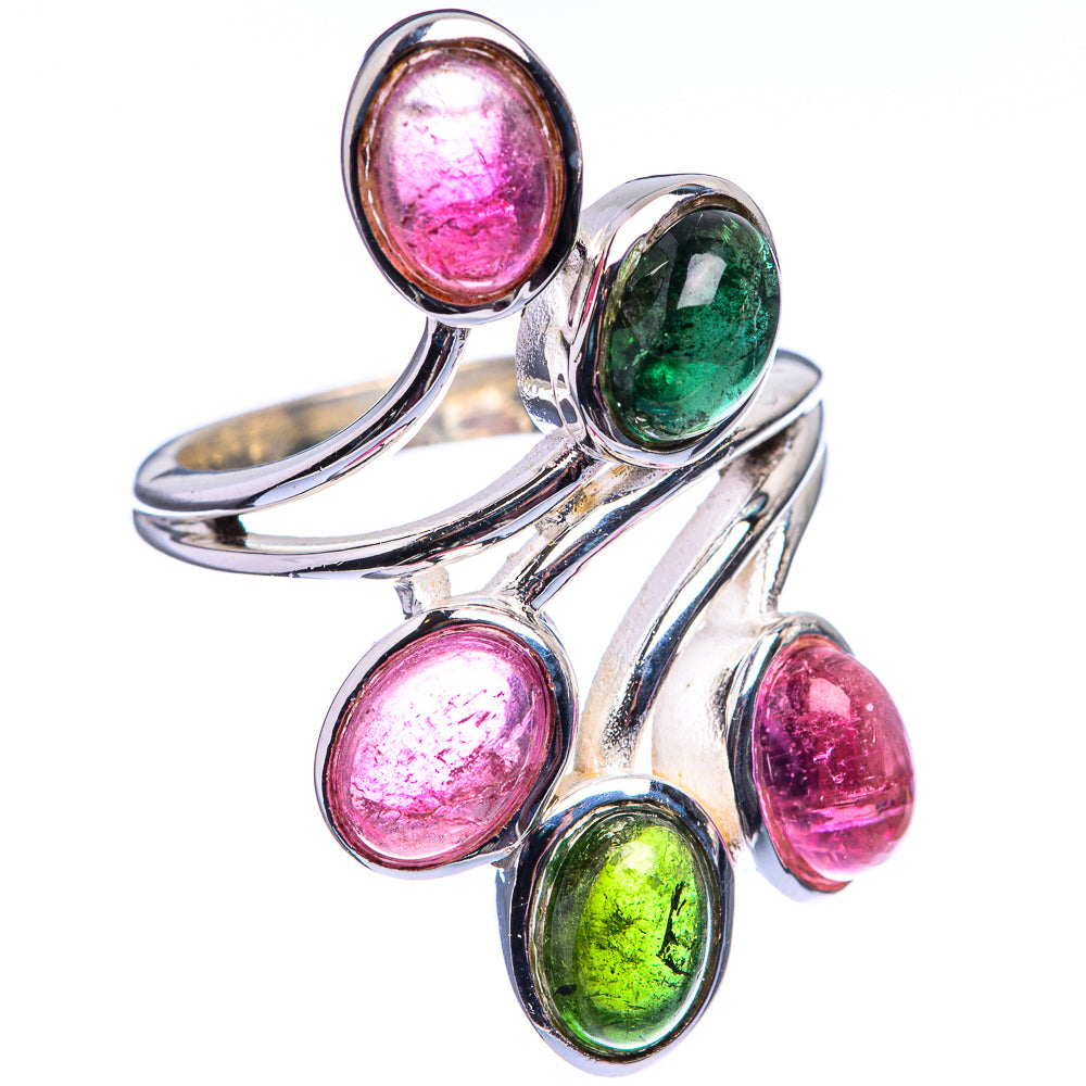 Green Tourmaline, Pink Tourmaline Ring Size 6 (925 Sterling Silver) R142166