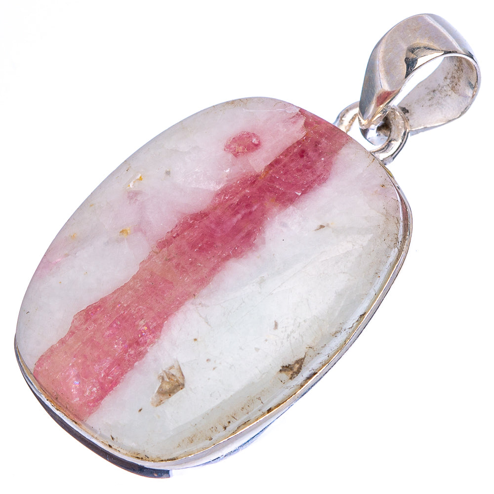 Pink Tourmaline In Quartz Pendant 1 3/8" (925 Sterling Silver) P43088