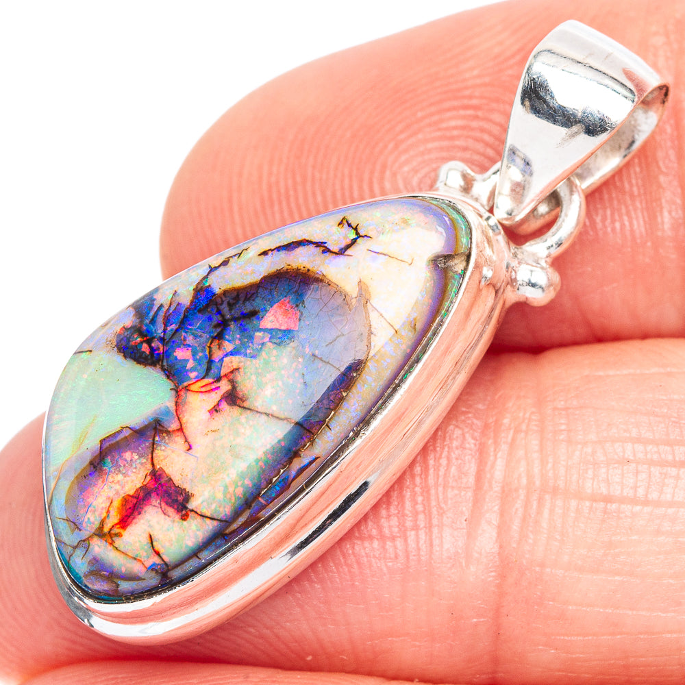 Rare Sterling Opal Pendant 1 3/8" (925 Sterling Silver) P41563